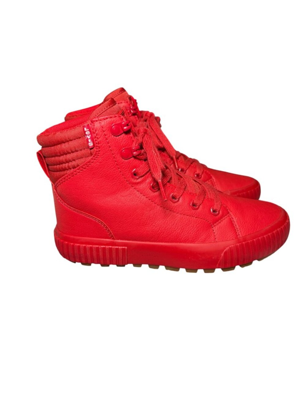 Levi's Olivia Red Monochrome Sneaker High Top Platform Shoes Size 6M